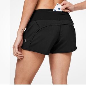 lululemon 10 Women's Black run times Athletic Shorts excellent condition